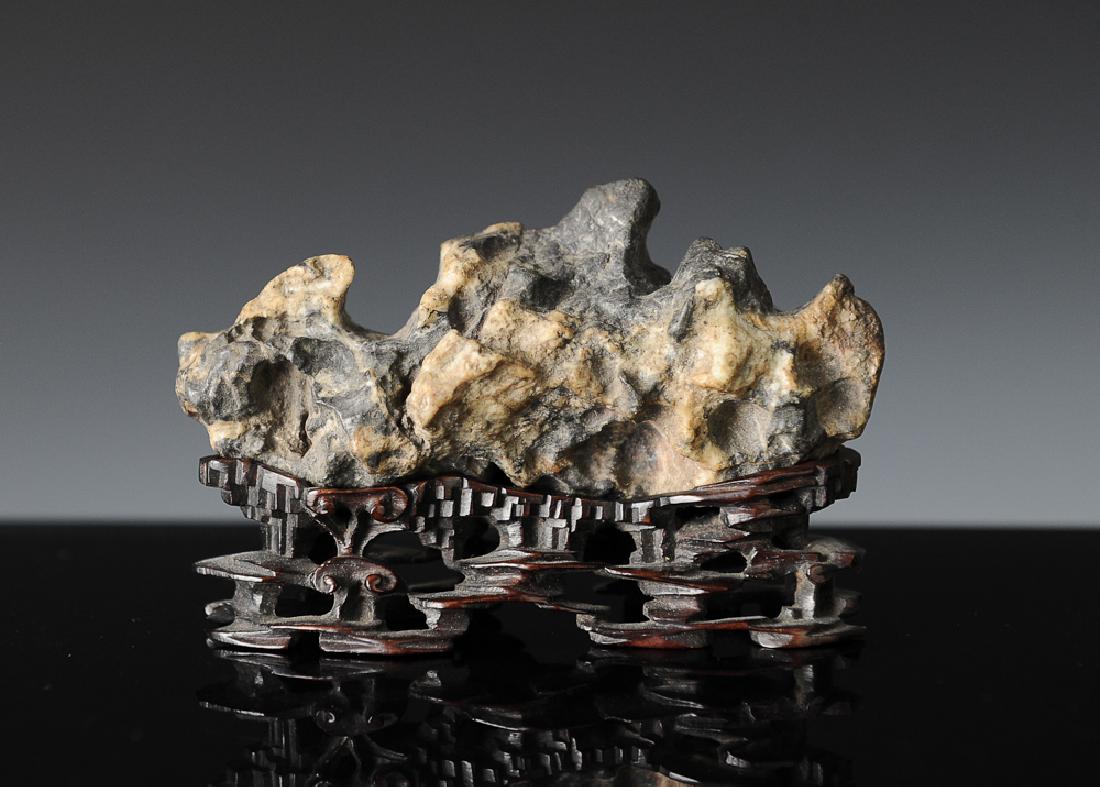 Chinese Linbi Stone w/ Wood Stand, 18th Century (1 of 7)