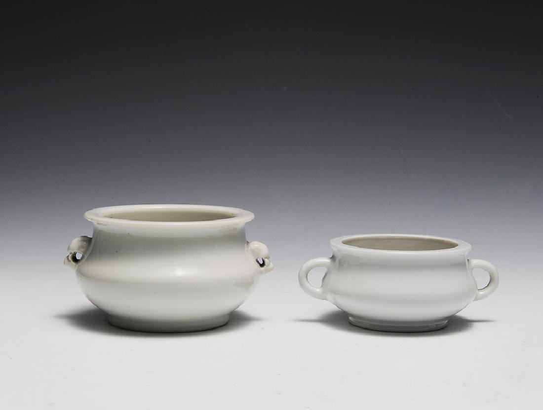 Two Chinese Blanc de Chine Censers, 17th - 18th C (1 of 9)