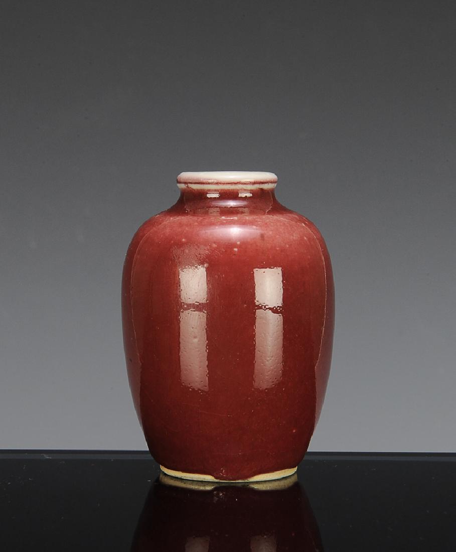 Chinese Red Glazed Vase, 19th C (1 of 4)