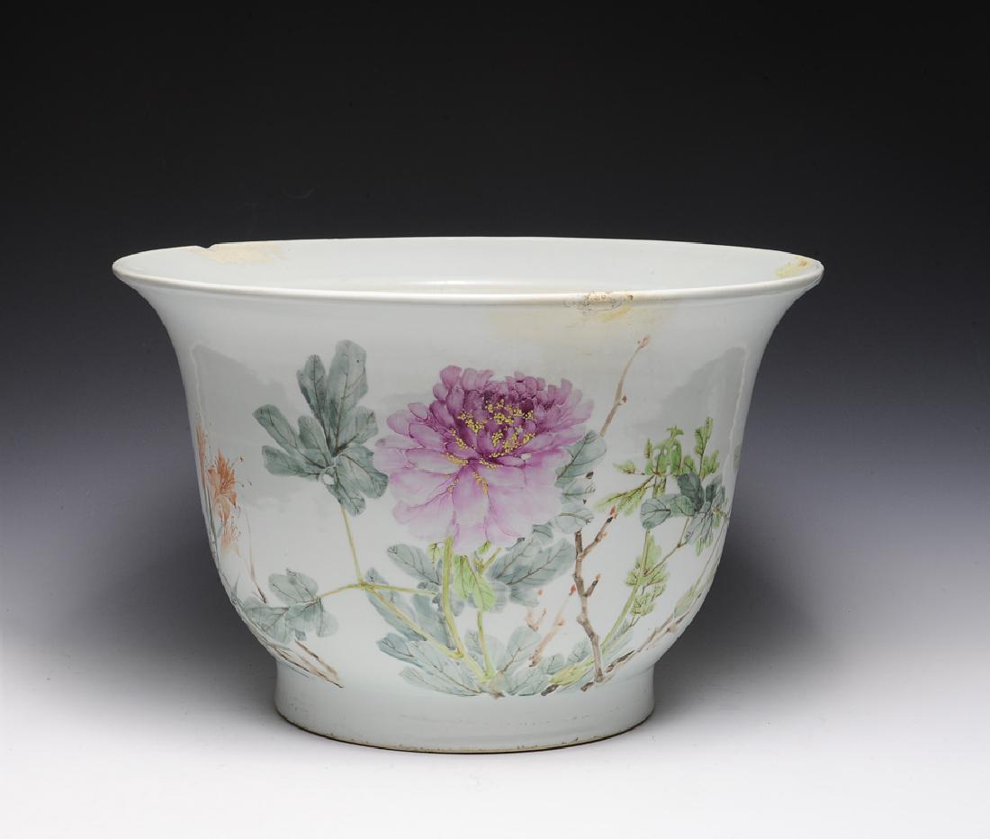 Large Chinese Famille Rose Flower Pot, 19th C (1 of 10)