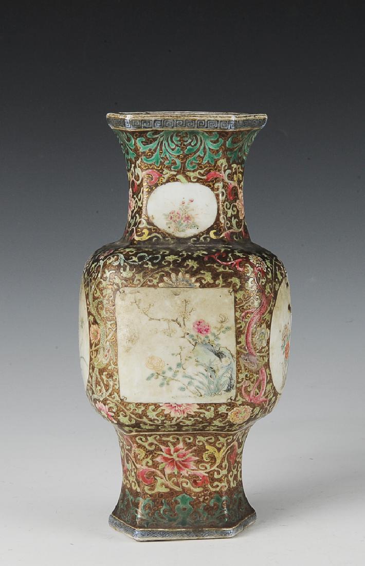 Chinese Square Vase, 'Shen De Tang' Mark, 19th C (1 of 10)