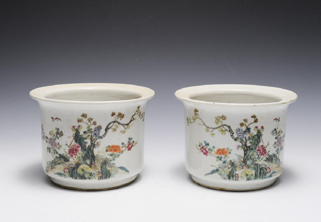Pair of Famille Rose Chinese Planters, Republic (1 of 7)