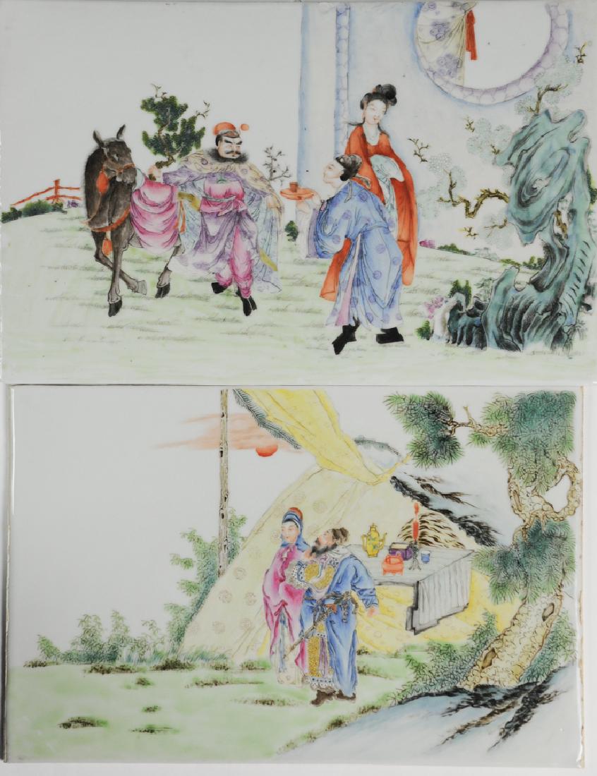 Set of 2 Chinese Famille Rose Plaques, Republic (1 of 4)