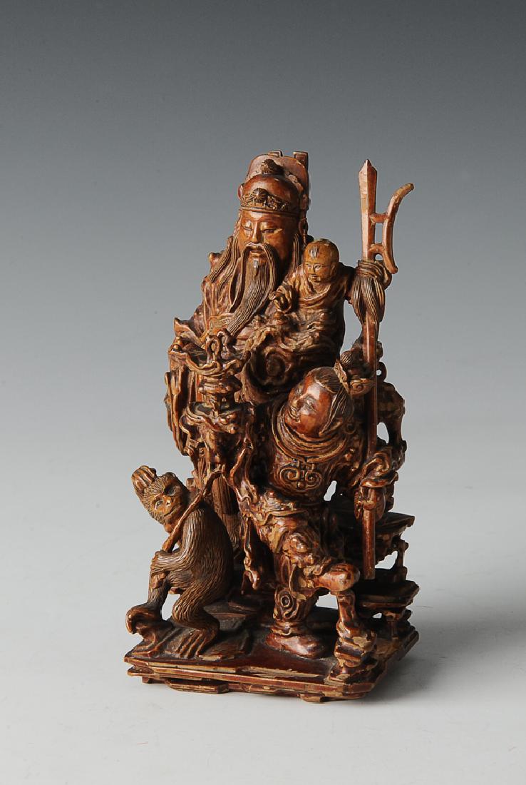 Chinese Huangyang Carving of Wiseman, 19th Century (1 of 6)