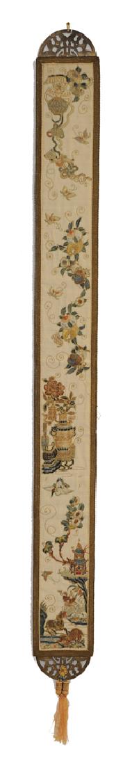 Silk & Brass Panel, 19th Century (1 of 4)