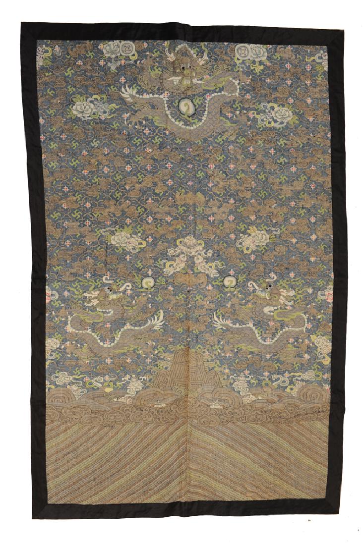 Chinese Dragon Robe Hanging Panel, 19th C (1 of 4)