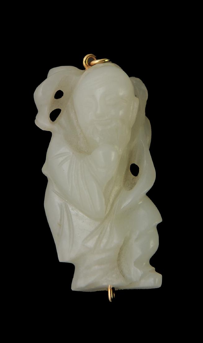 Chinese Jade Pendant of Old Man, 19th C (1 of 1)