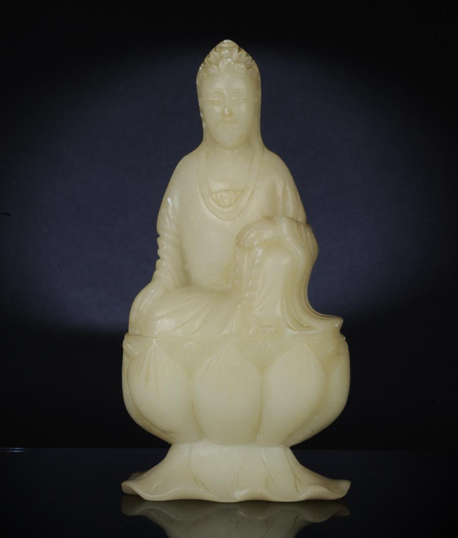 A Soapstone Statue of Guanyin, 18th - 19th Century (1 of 7)