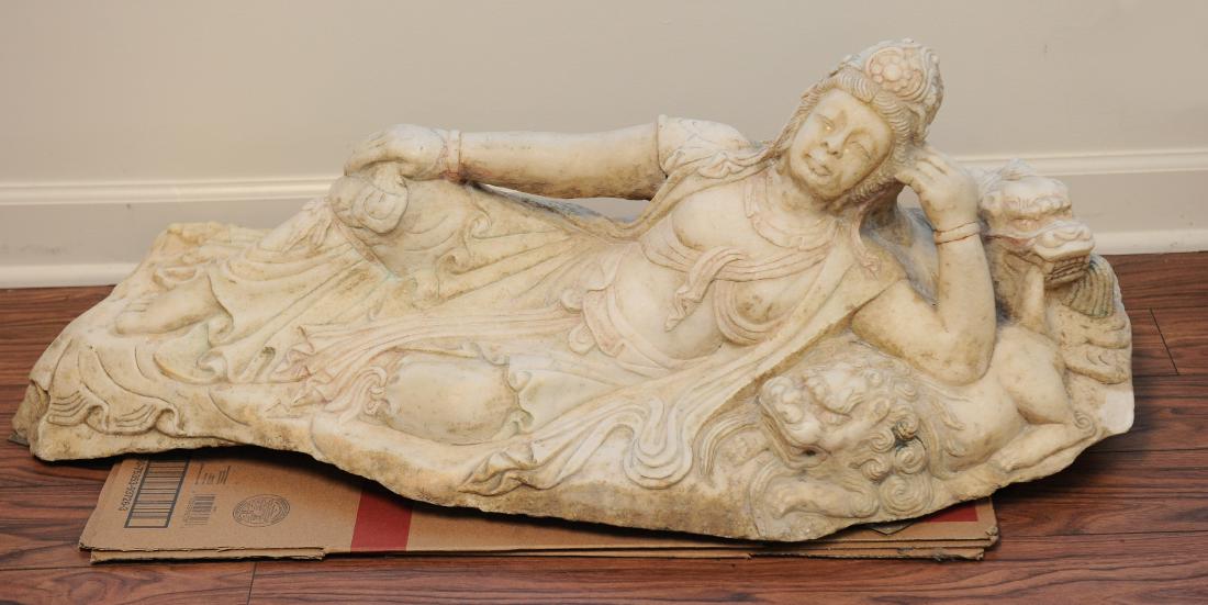 Large Quartz Carving of Reclining Guanyin (1 of 1)