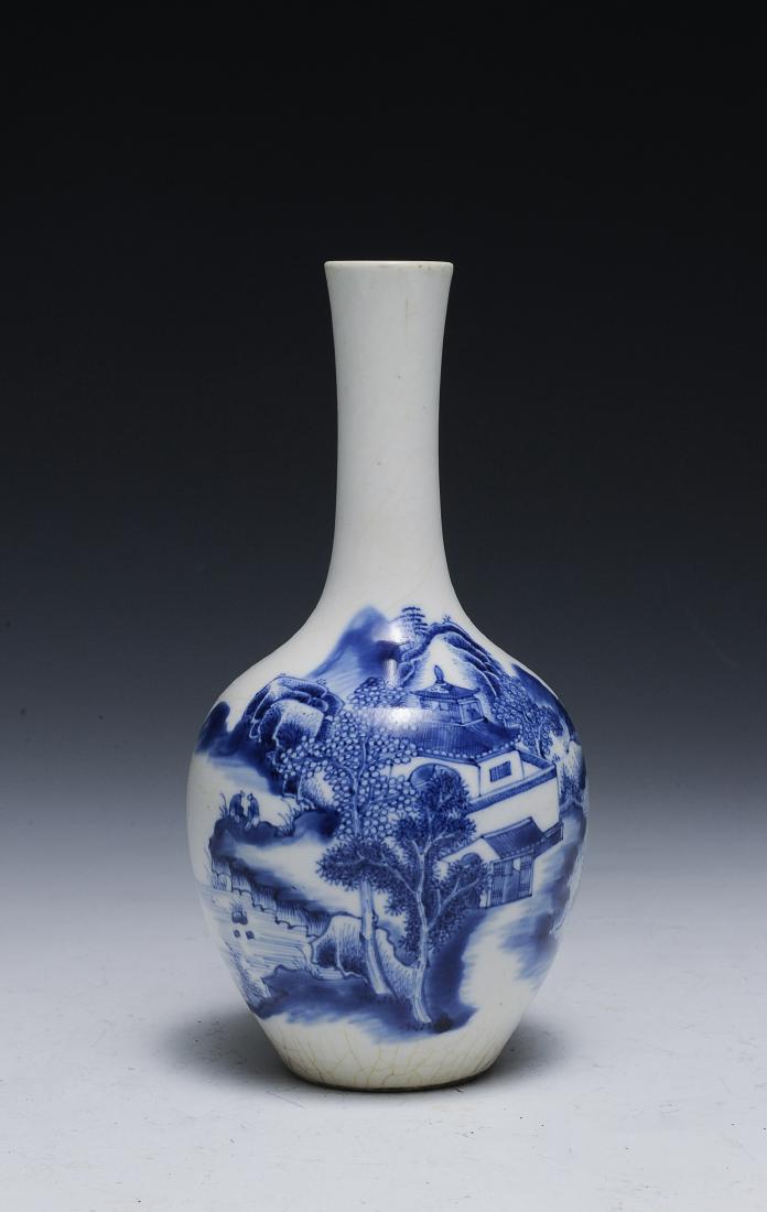 Chinese Blue & White Porcelain Vase, Late 18th C (1 of 5)