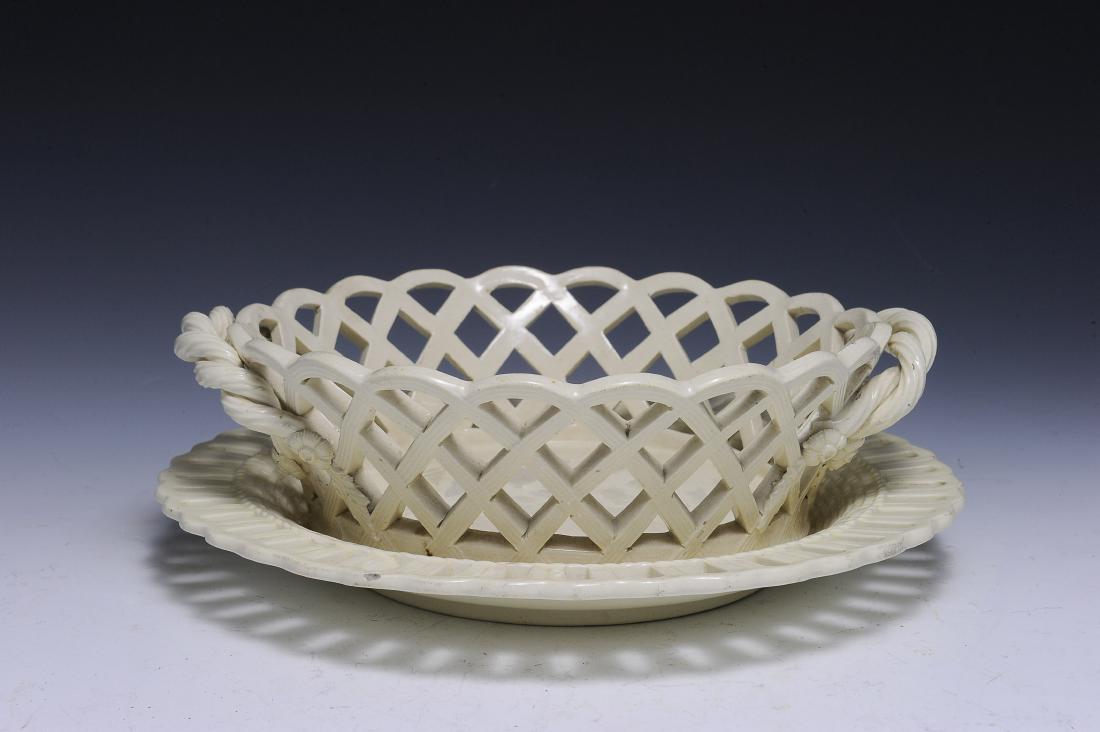 18th Century English Creamware Reticulated Basket (1 of 2)