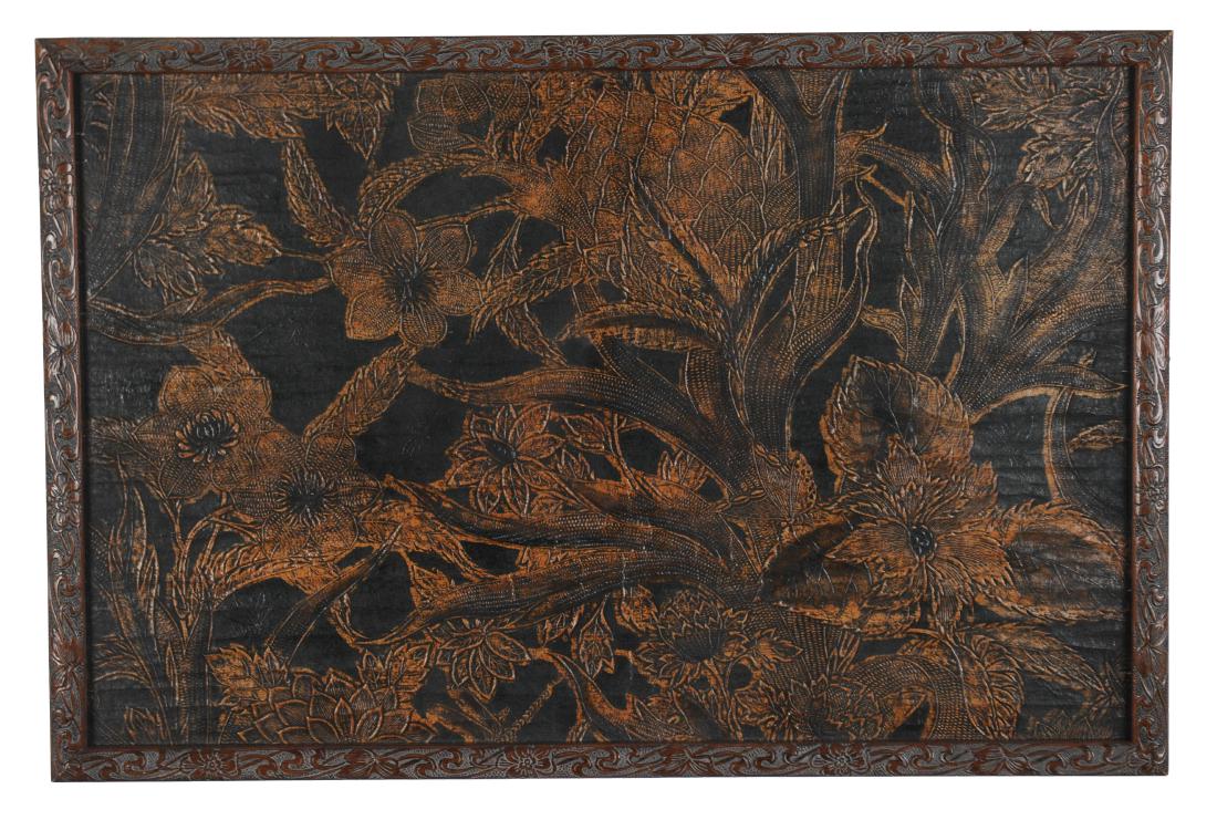 Framed Section of Embossed Wallpaper, Circa 1880 (1 of 3)