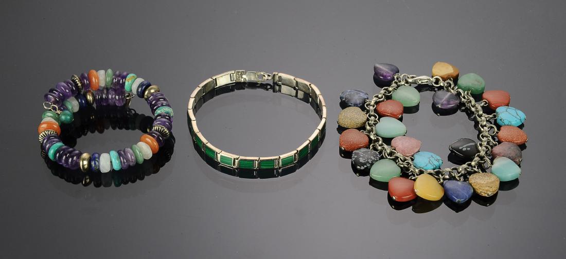 3 Semi-Precious Stone & Silver Bracelets (1 of 1)