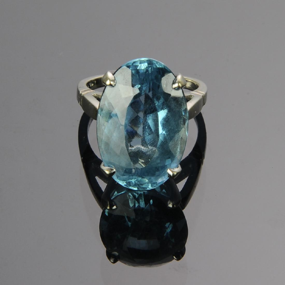 14K Gold Ring with 19.95 Carat Blue Topaz (1 of 3)