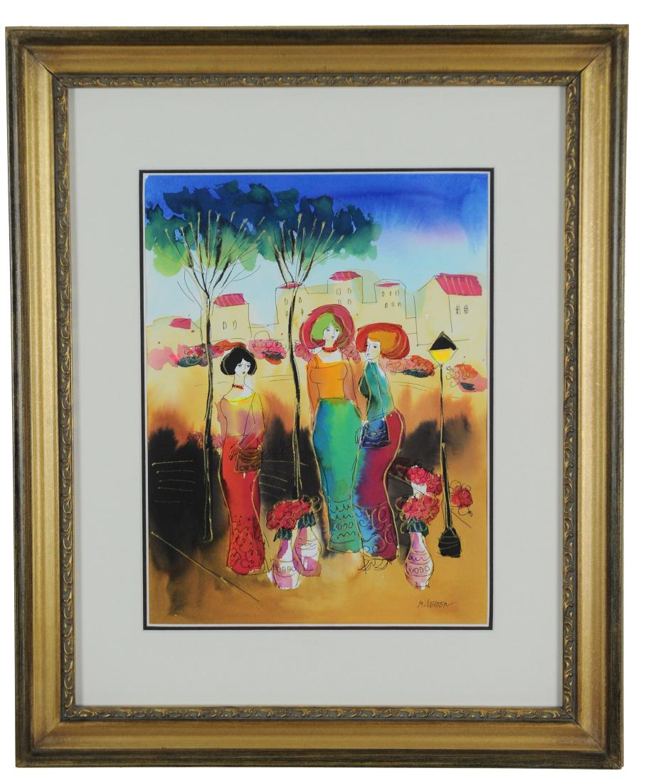 A Framed Watercolor by Moshe Leider (1 of 4)