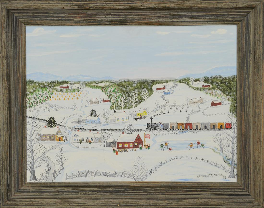 Winter Scene Oil by Forrest K. Moses (1 of 2)