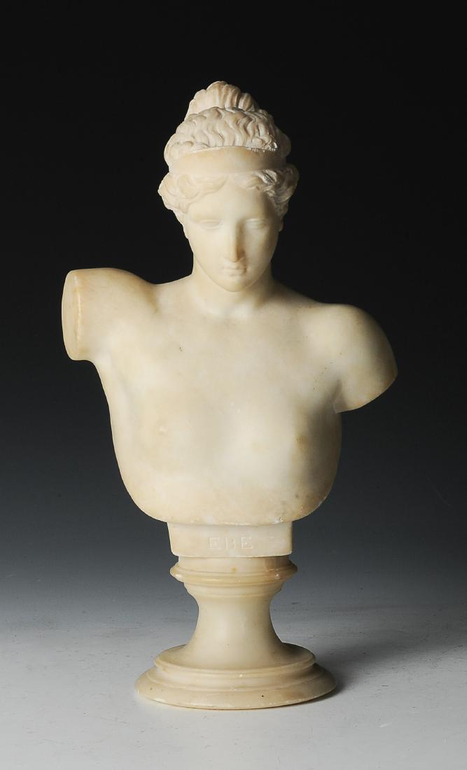 Small Alabaster Bust of a Woman, Late 19th C (1 of 4)