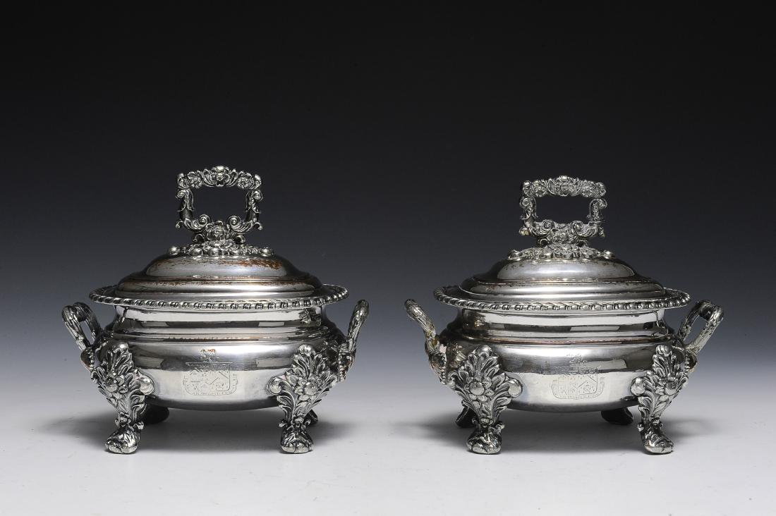 A Pair of Sheffield Covered Sauce Tureens (1 of 4)