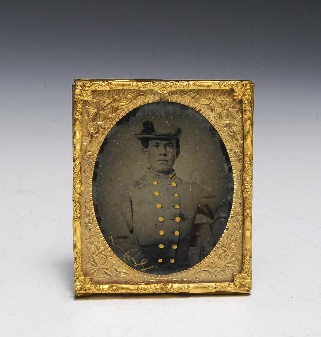 6th Plate Ambrotype of a Confederate Captain (1 of 1)