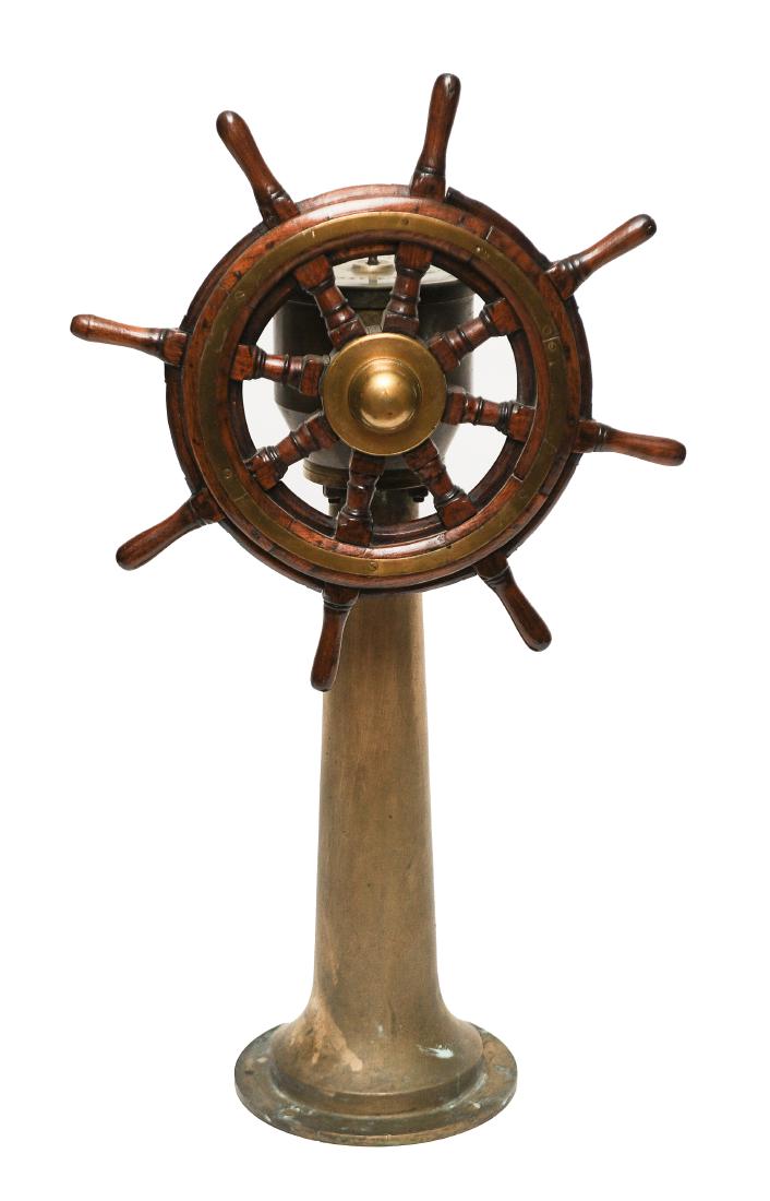 19th Century Ships Wheel & Stanchion, Donkin & Co. (1 of 5)