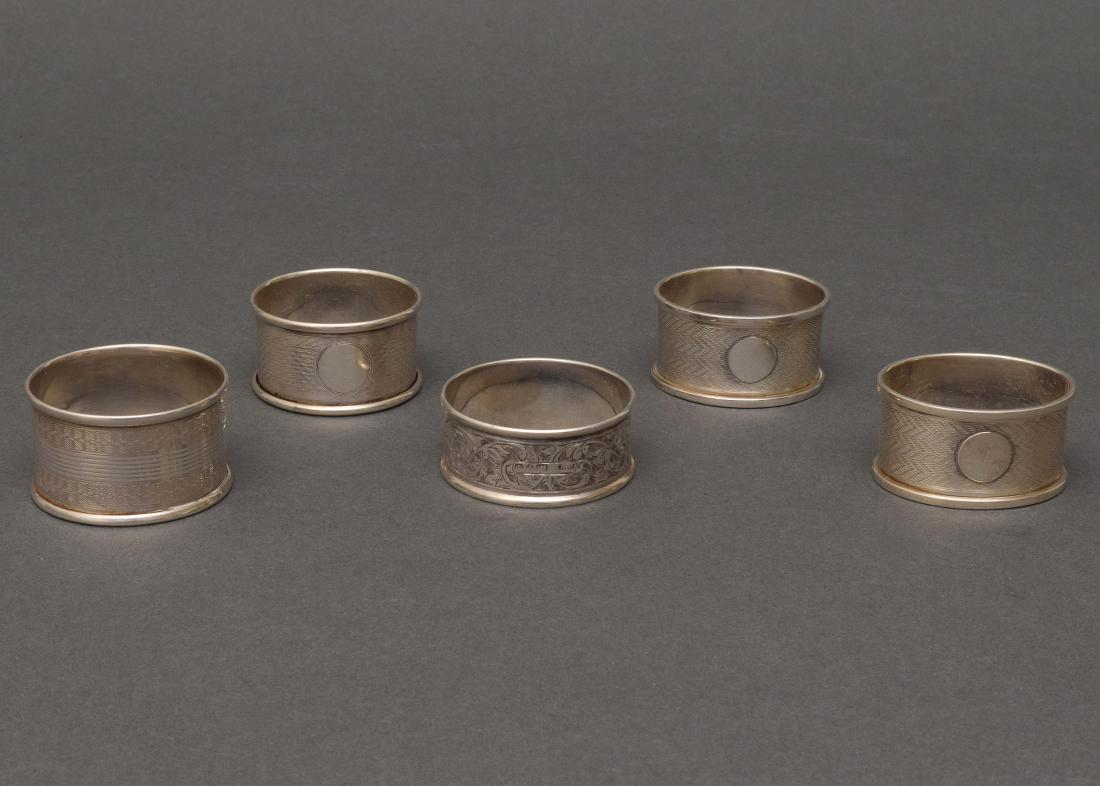 Five English Sterling Napkin Rings (1 of 5)