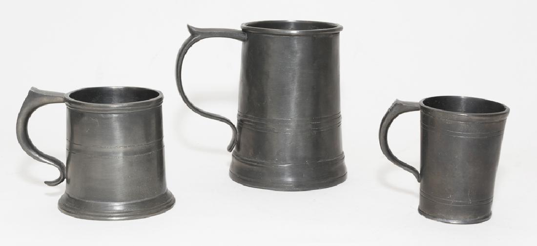 Set Of 3 'old World Pewter' Mugs