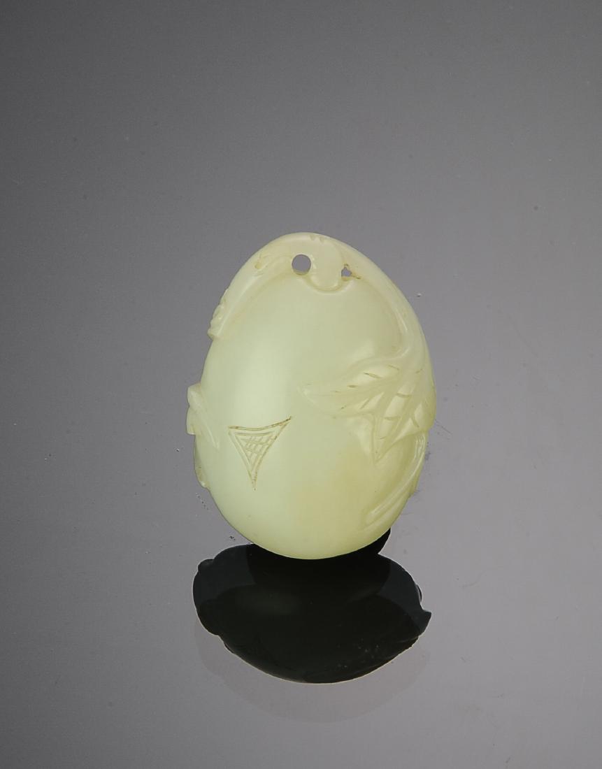 Chinese White Jade Melon Toggle, 19th C (1 of 4)