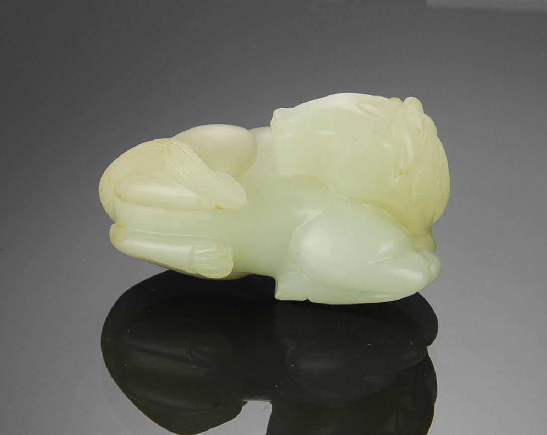 Chinese White Jade Carved Horse, 18th Century (1 of 5)