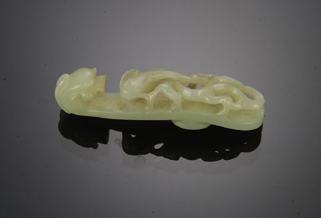 Chinese White Jade Dragon Hook, 18th-19th C (1 of 6)