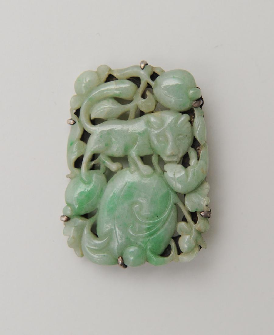 Chinese Jadeite Cat Plaque, 19th Century (1 of 2)