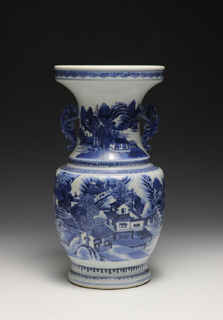 Chinese Wide-Mouthed Blue & White Vase, 18th-19th C (1 of 6)