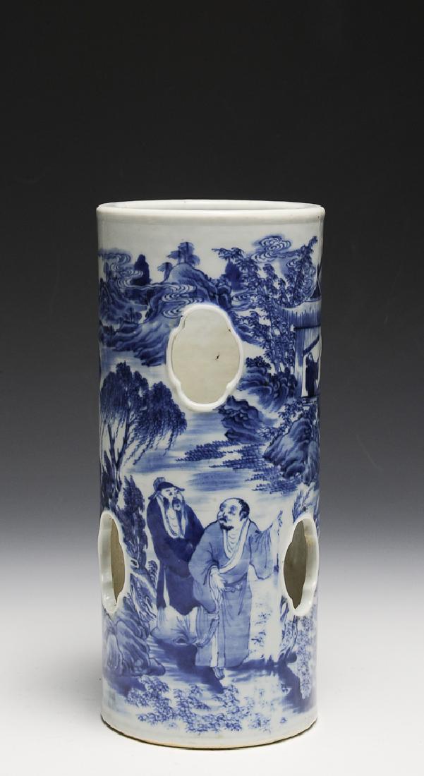 Chinese Blue & White Porcelain Hat Stand, 19th C (1 of 12)