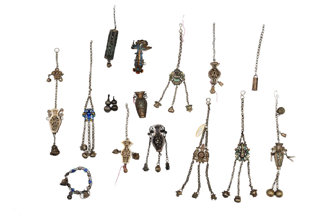 Set of 16 Chinese Silver Decorative Pieces (1 of 7)