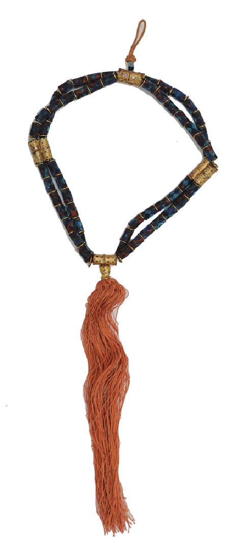 Chinese Tassel w/ Kingfisher Feathers, 19th C (1 of 4)