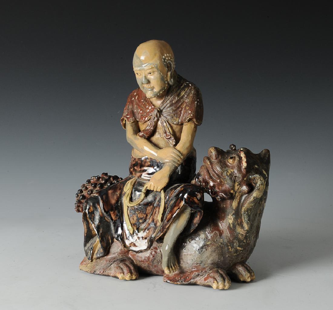 Chinese Shiwan Luohan Figure, 19th C (1 of 9)