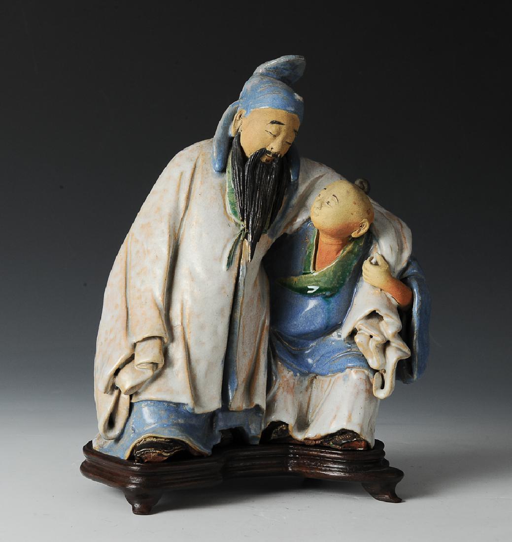 Shiwan Drunken Libai Statue w/ Stand, 19th C (1 of 10)
