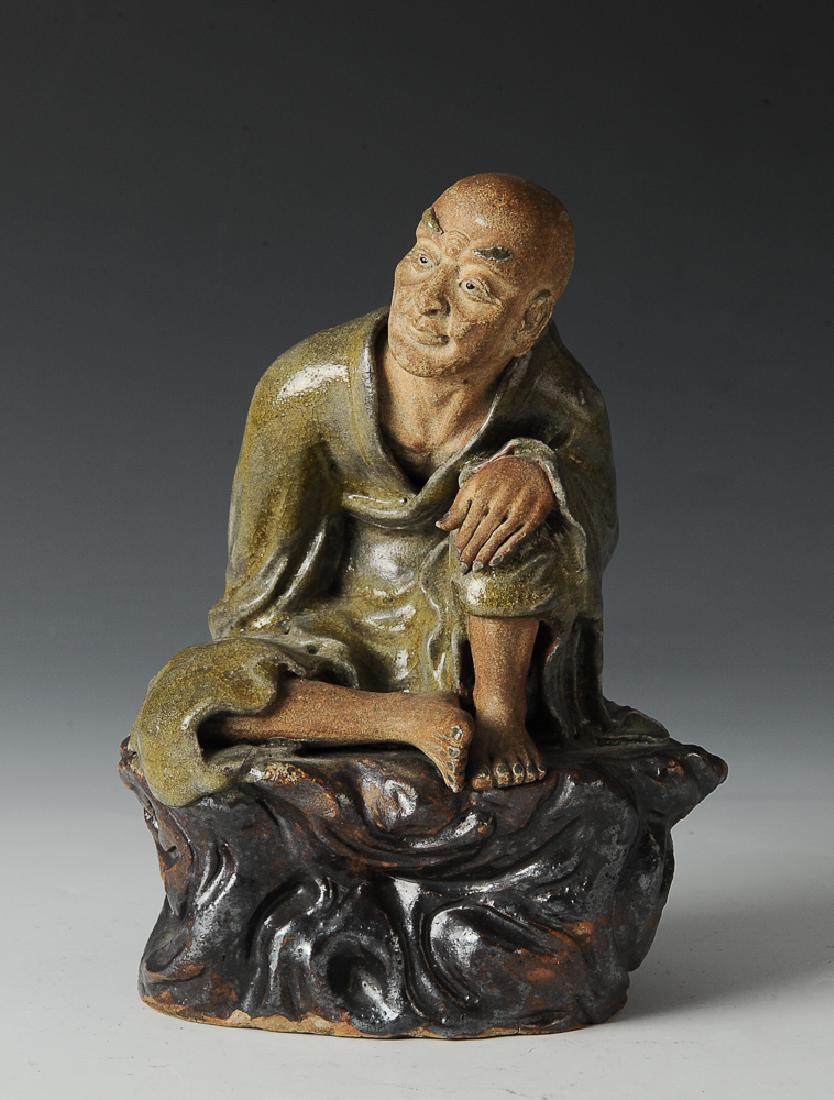 Shiwan Statue of Seated Luohan, 19th Century (1 of 10)