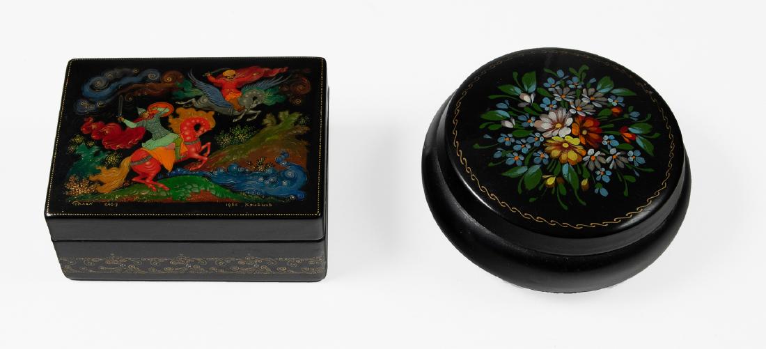 Two Small Russian Lacquer Boxes (1 of 4)