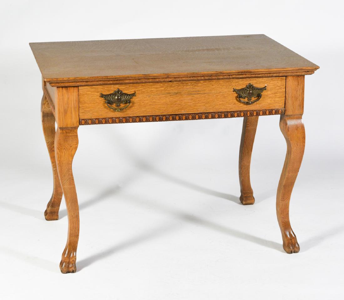 Antique Oak Ladies Writing Table (1 of 6)