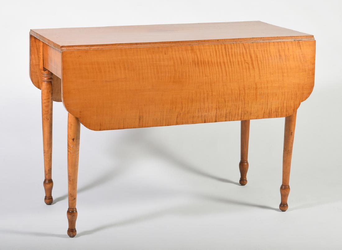 19th Century Tiger Maple Drop Leaf Table (1 of 5)