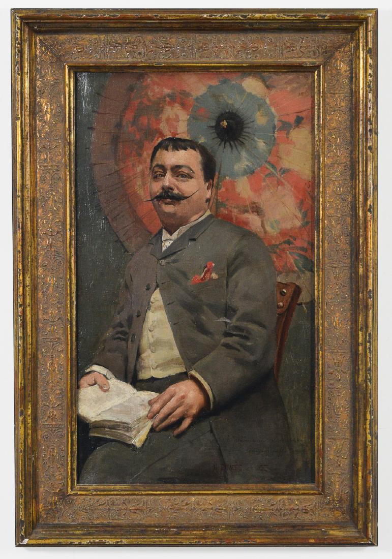 Oil on Canvas Portrait of a Man Signed A. Comes (1 of 3)