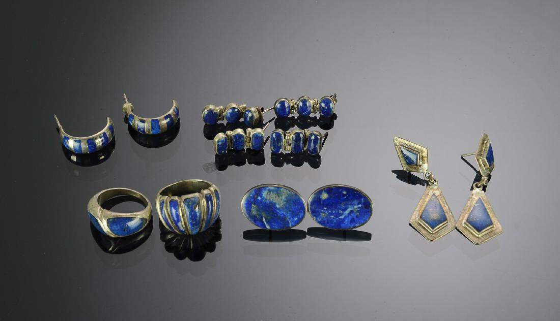 Lot of Sterling Silver & Lapis Lazuli Jewelry (12) (1 of 1)