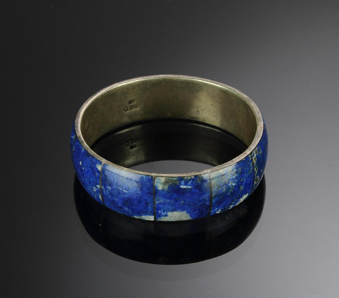 Sterling Silver and Lapis Lazuli Bangle Bracelet (1 of 2)