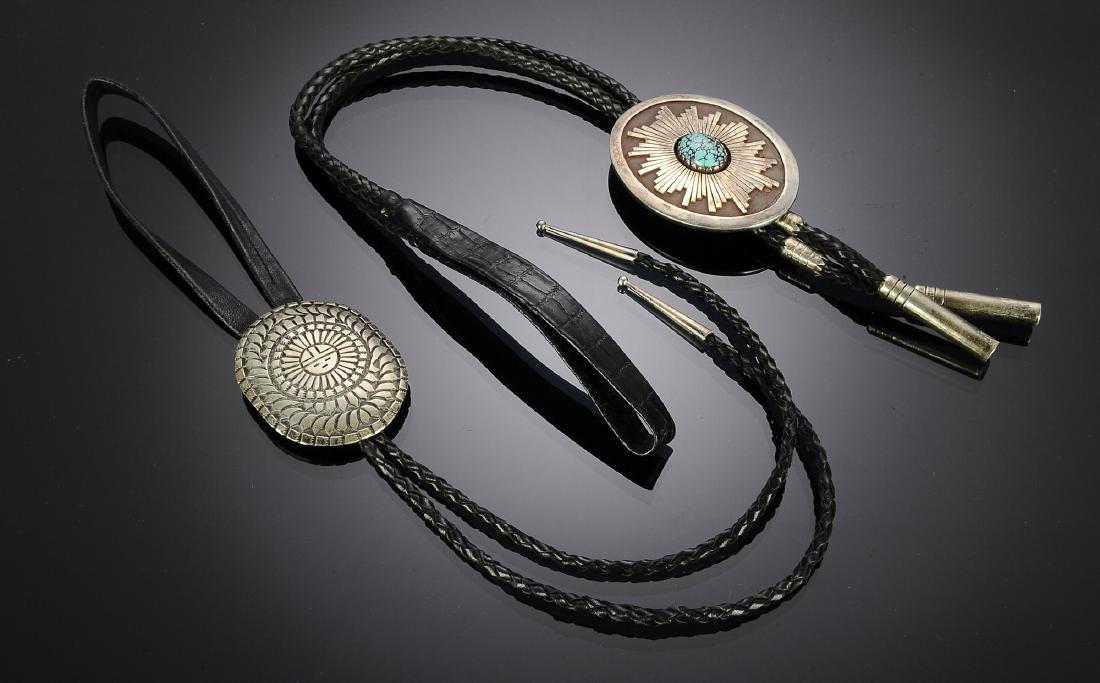 Two Navajo Sterling Bolo Ties (1 of 1)