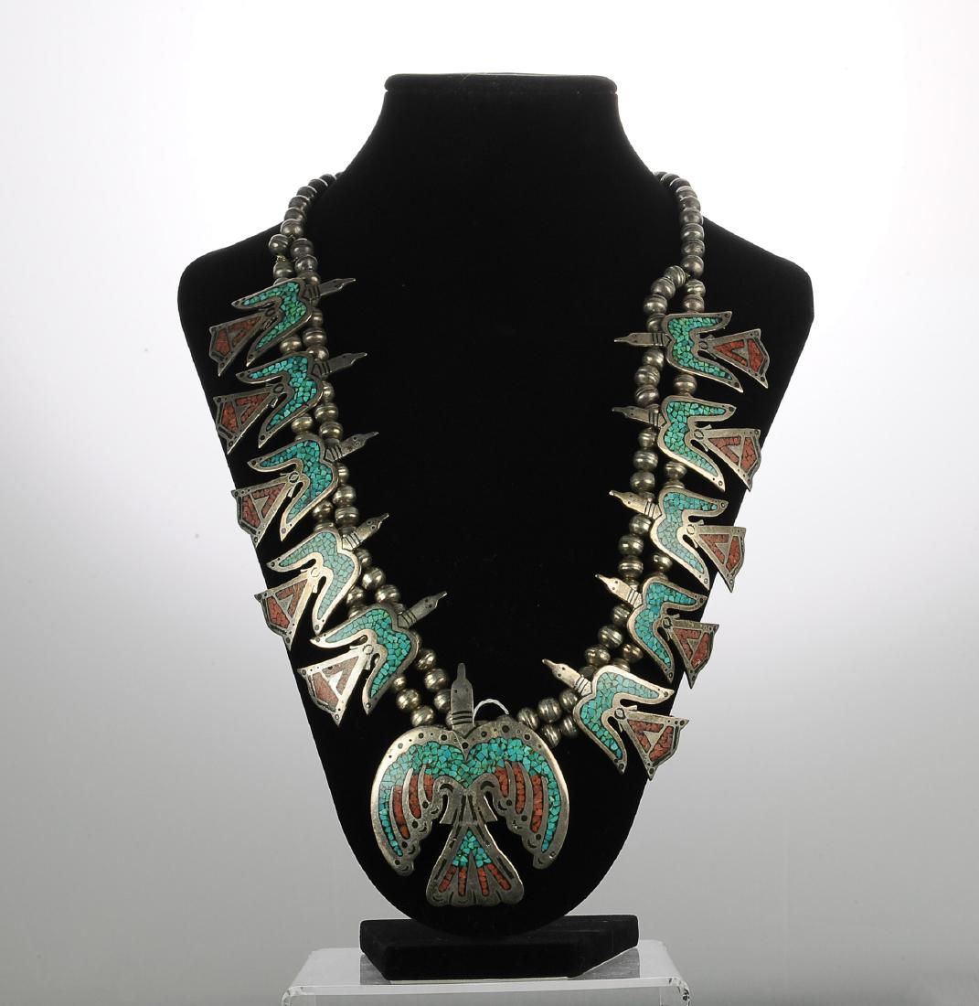 Zuni Thunderbird Squash Blossom Necklace (1 of 1)
