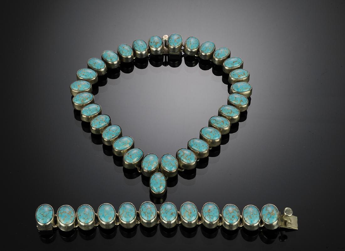 Mexican Sterling Necklace and Bracelet (1 of 1)