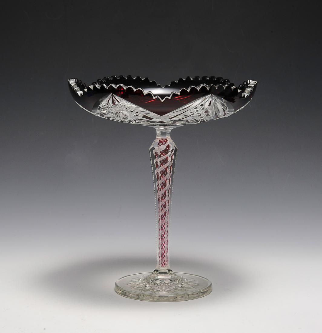 Ruby to Clear Compote - Swirl Stem (1 of 7)