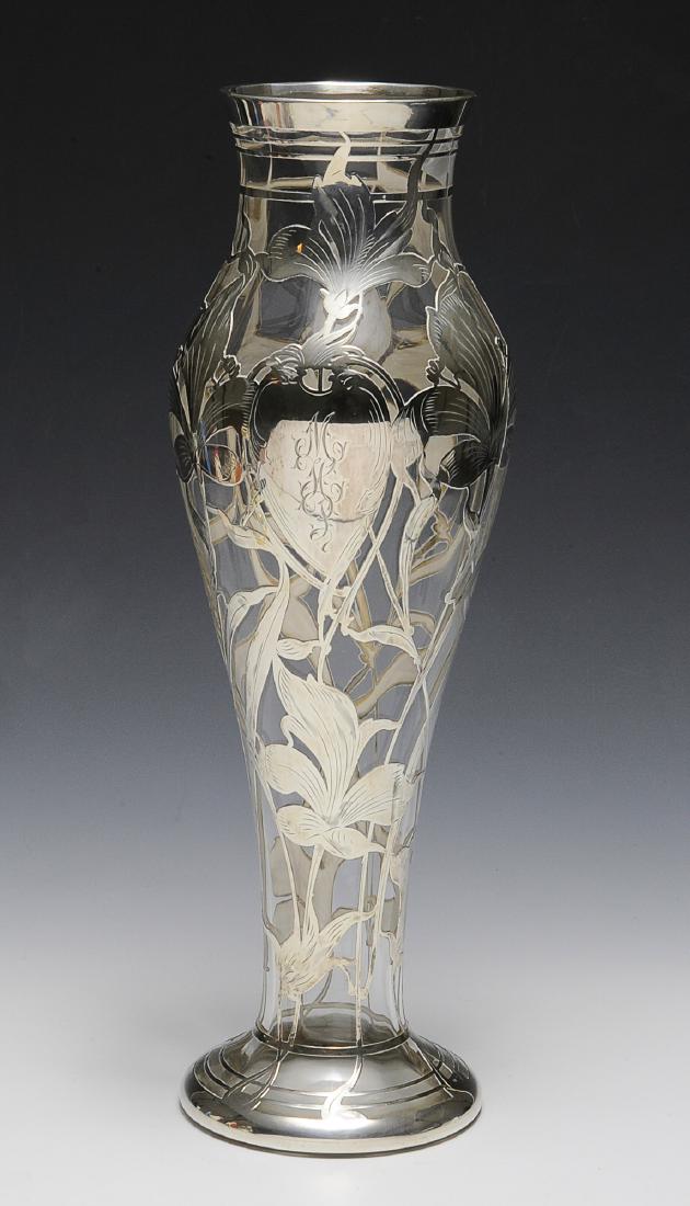 Gorham Silver Over Steuben Glass Vase (1 of 5)