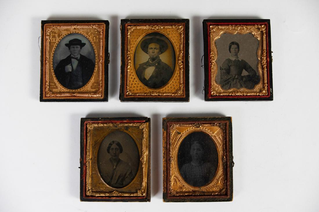 Five 19th Century Photos in Patriotic Theme Cases (1 of 2)