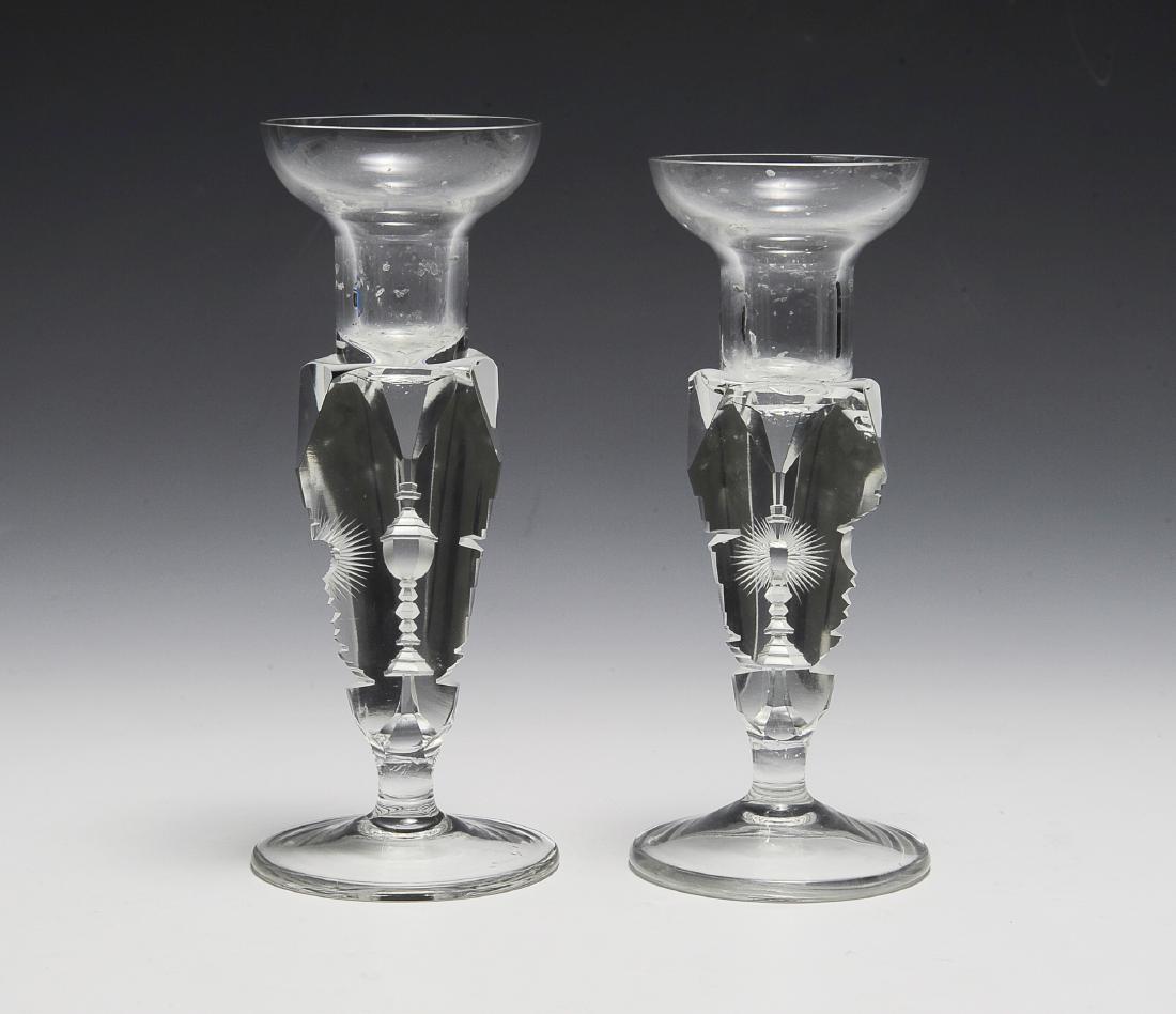 RARE Crystal Candlesticks with Symbolism (1 of 5)